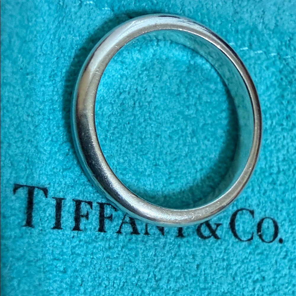 Tiffany & Co. Silver Love Ring with Tiffany Enamel Stripe 6 1/2 - Picture 7 of 8